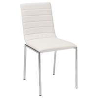 Side-456 Side Chair - White, Chrome Leg