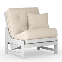 Arden Classic White Armless Chair & Cushion Set