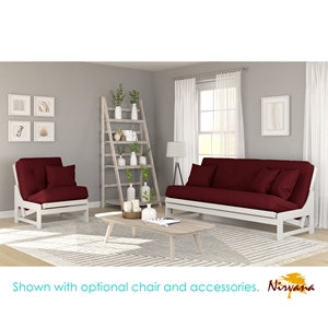 Arden White Full Size Futon & Chair Roomset 