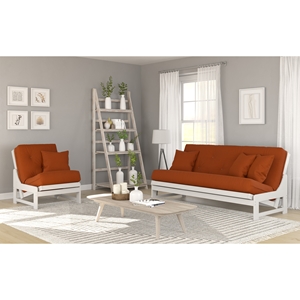 Arden Studio White Queen Size Futon & Chair Roomset 