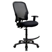 Space Seating 15 Series Big Man's AirGrid Back Drafting Chair with Adjustable Arms