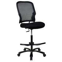 Space Seating 15 Series Big Man's Dark Double AirGrid Back Drafting Chair