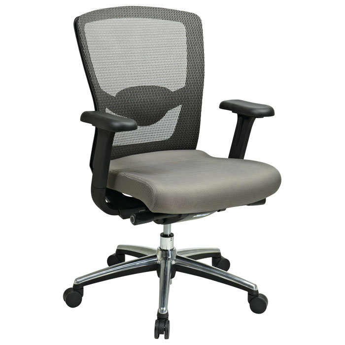 Pro-Line II Gray ProGrid Back And Fabric Seat Office Chair With ...