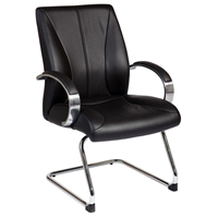 Pro-Line II 8005 - Black Leather Visitor's Chair with Sled Base
