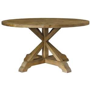 Salvaged Wood Round Dining Table - Pedestal Base 