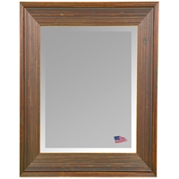Wall Mirror - Barnwood Brown & Cinnamon Frame, Beveled Glass
