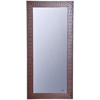 Rectangular Mirror - Bricks Patterned Brown Frame