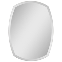 Contemporary Frameless Mirror with Bloated Sides
