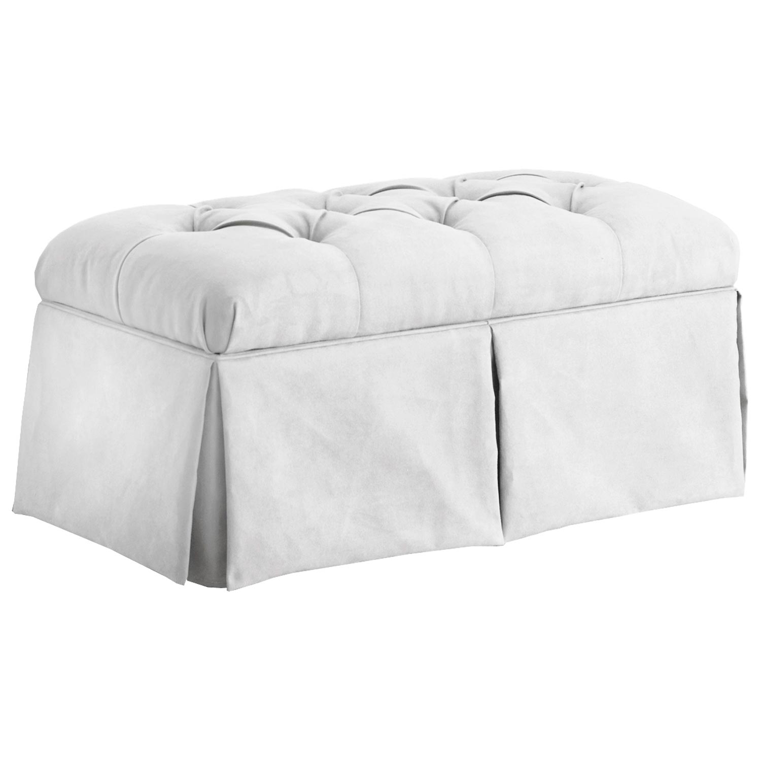 Skirted store storage bench