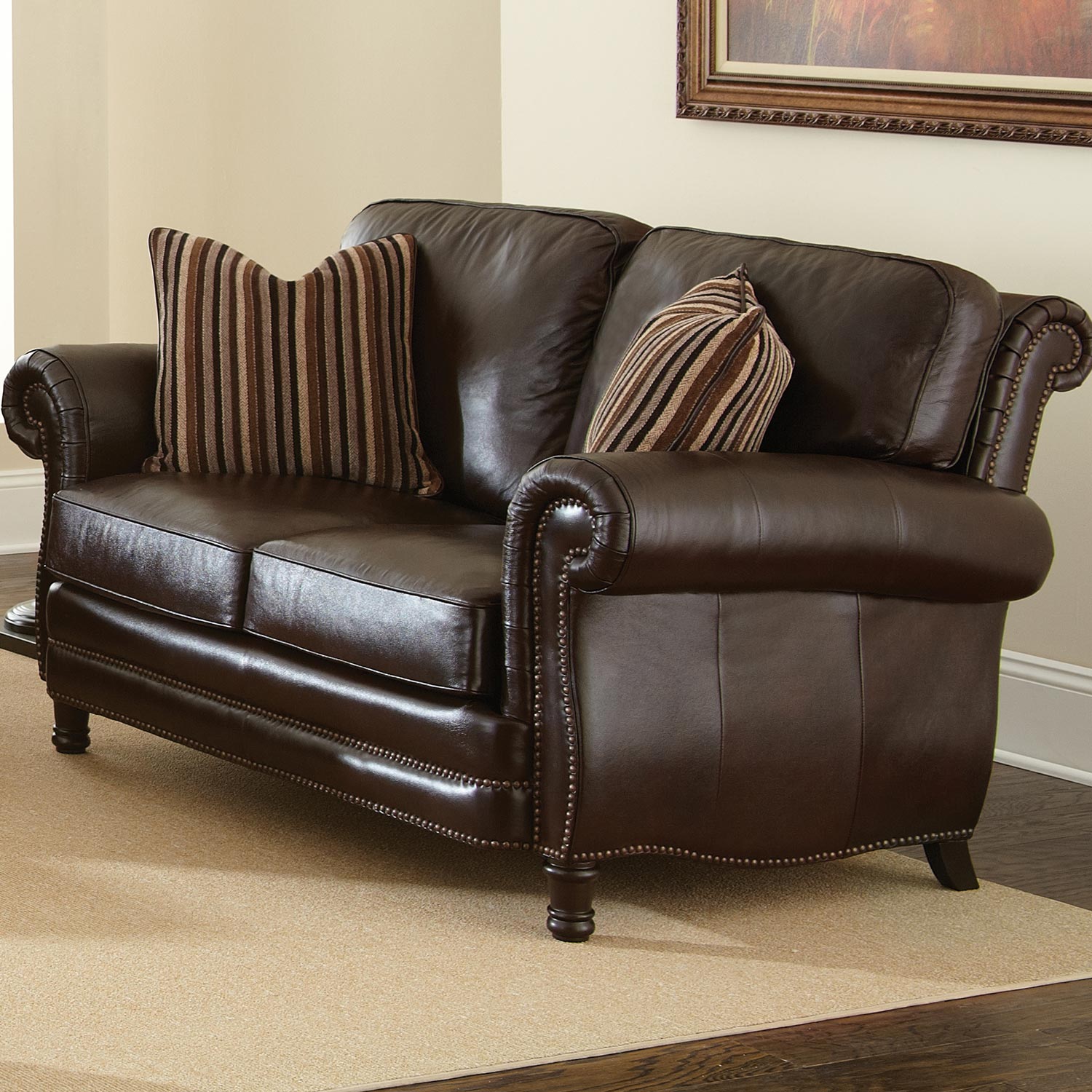 Chateau 3 Piece Leather Sofa Set - Antique Chocolate Brown | DCG Stores