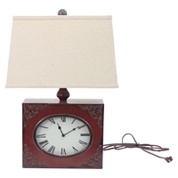 Clock Table Lamp - Red (Set of 2)