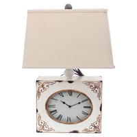 Clock Table Lamp - White (Set of 2)