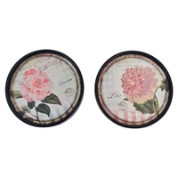 2 Round Plate Wall Decor - Black Frame (Set of 6)