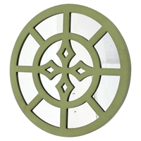 Round Green Mirror Wall Decor (Set of 6)