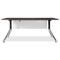 71 Inch Rectangular Desk - Steel Legs, Modesty Panel, Espresso