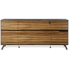 73 Inch Office Credenza - Aluminum Legs, Zebrano & Black 