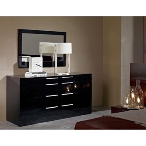 Modrest Aron Night Modern Dresser - 8 Drawers, Black 