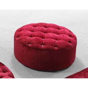 Divani Casa Cosmopolitan Round Ottoman - Red 