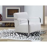 Divani Casa Bison Lounge Chair - White