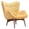 Divani Casa Castaic Chair and Ottoman - Yellow - VIG-VG2T0768-YEL