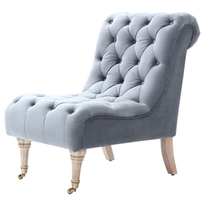 Divani Casa Phoebe Accent Chair - Tufted, Gray 