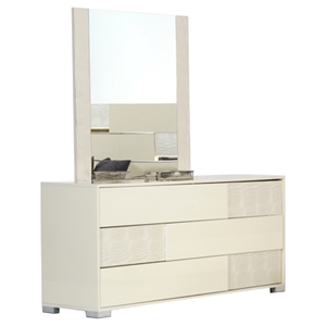 Modrest Ancona Italian Modern Dresser - 3 Drawers, Beige 