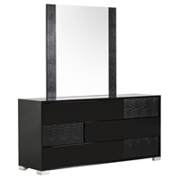 Modrest Ancona Italian Modern Black Dresser - 3 Drawers, Black