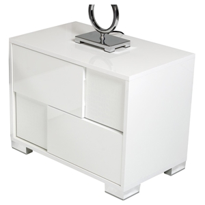 Modrest Ancona Italian Modern Nightstand - 2 Drawers, White 