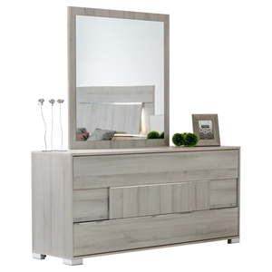 Modrest Ethan Italian Modern Dresser - 3 Drawers, Gray 