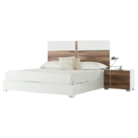 Nova Domus Giovanna Italian 2 Pieces Modern Bedroom Set - White and Walnut