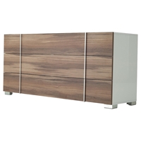 Nova Domus Giovanna Italian Modern Dresser - 3 Drawers, White and Walnut