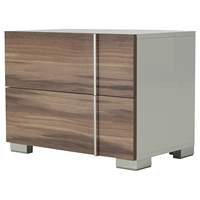 Nova Domus Giovanna Italian Modern Nightstand - 2 Drawers, White and Walnut