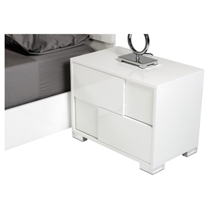 Modrest Monza Italian Left Nightstand - White 