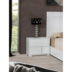 Modrest Nicla Italian Modern Right Nightstand - 2 Drawers, White 