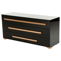 Nova Domus Romeo Italian Modern Dresser - Black and Rosegold