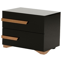 Nova Domus Romeo Italian Modern Left Nightstand - Black and Rosegold