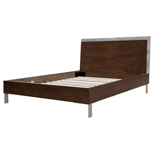 Nova Domus Conner Modern Platform Bed - Dark Walnut and Concrete 