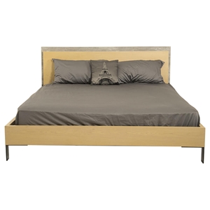 Nova Domus Conner Modern Platform Bed - Light Walnut and Concrete 