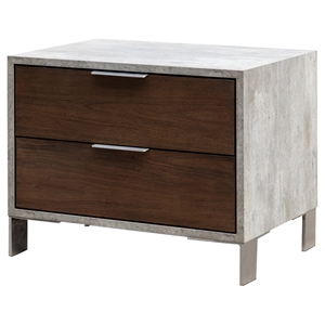 Nova Domus Conner Modern Nightstand - Dark Walnut and Concrete 