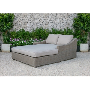 Renava Pismo Outdoor Wicker Sunbed - Beige 