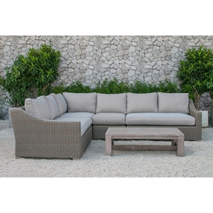 Renava Pacifica Outdoor Wicker Sectional Sofa Set - Beige 