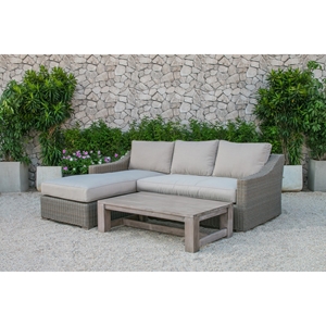 Renava Seacliff Outdoor Wicker Sectional Sofa Set - Beige 