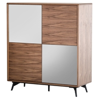 Modrest Kennedy Modern Square Buffet - 4 Doors, Walnut