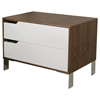 Modrest River Left Nightstand - White, Walnut - VIG-VGBBMB1308