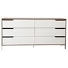 Modrest River Dresser - White, Walnut - VIG-VGBBMC1308