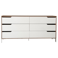 Modrest River Dresser - White, Walnut