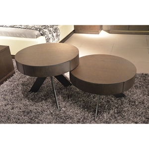 Modrest Kell 2 Pieces Round Coffee Table Set - Wenge 