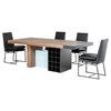 Modrest Aegean Modern Rectangular Dining Table - Walnut and Teal - VIG-VGBBMI1410