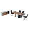 Modrest Aegean Modern Rectangular Dining Table - Walnut and Teal - VIG-VGBBMI1410