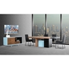 Modrest Aegean Modern Rectangular Dining Table - Walnut and Teal - VIG-VGBBMI1410